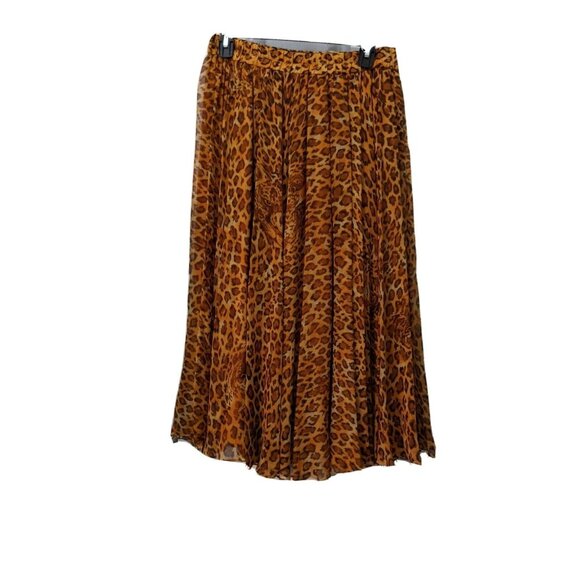 Handmade Animal Print Skirt Cheetah Midi Lined Back Zip Size S 26 W - Picture 6 of 7